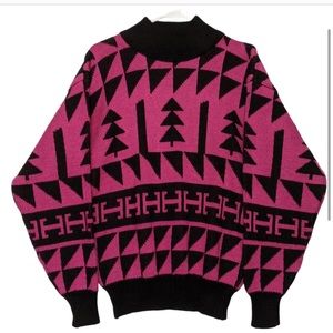 Nils Dolman Sleeve Ski Sweater Vintage 80's Mock Neck Dolman Sleeve